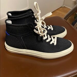 Black High-Top Sneakers with White Laces